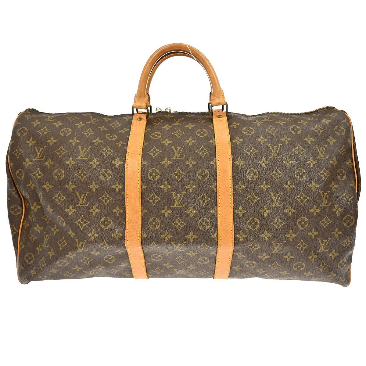 Louis Vuitton Keepall Bag Monogram Canvas, BROWN, CANVAS, Travel bag