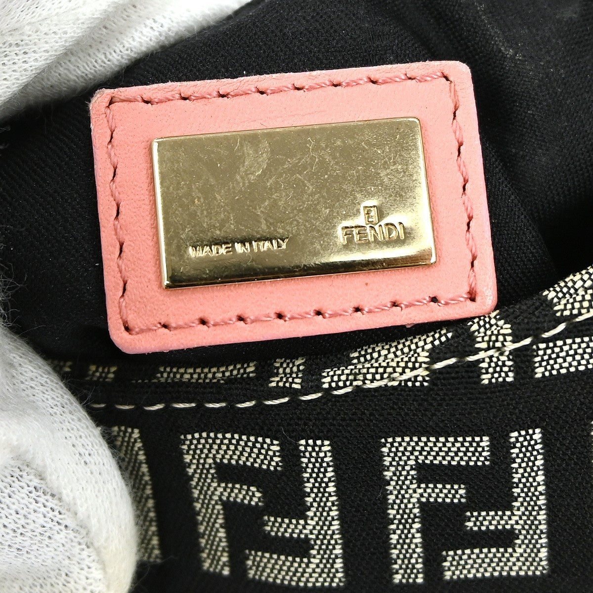 Fendi Zucchino Canvas, BLACK, CANVAS, Shoulder bag