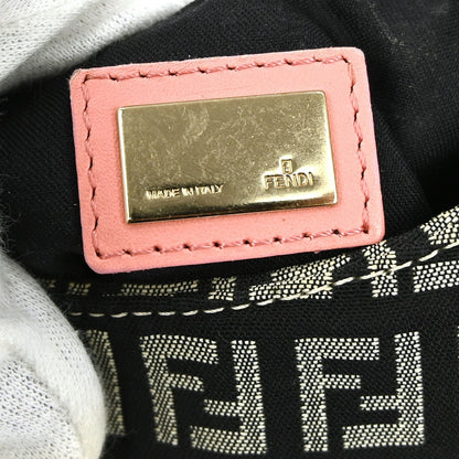 Fendi Zucchino Canvas, BLACK, CANVAS, Shoulder bag