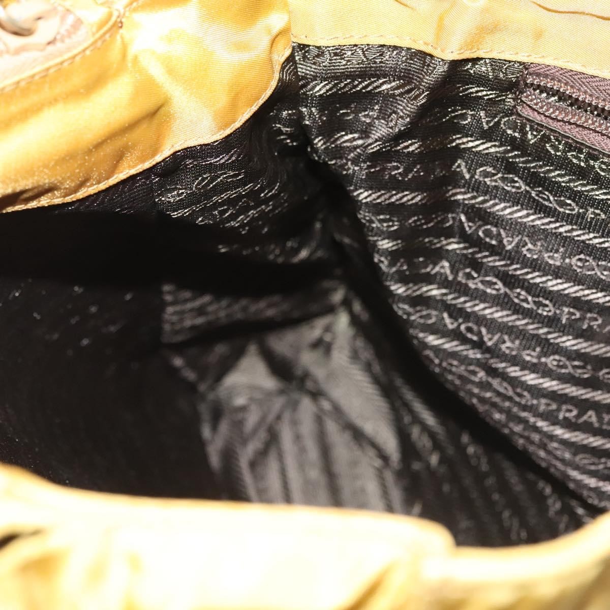 Prada Metal Handles Tote Tessuto, YELLOW, NYLON, Tote bag