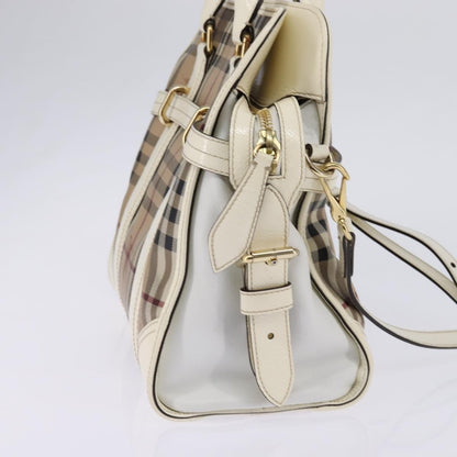Burberry Minford Satchel Haymarket Coated Canvas, BEIGE, CANVAS, Tote bag