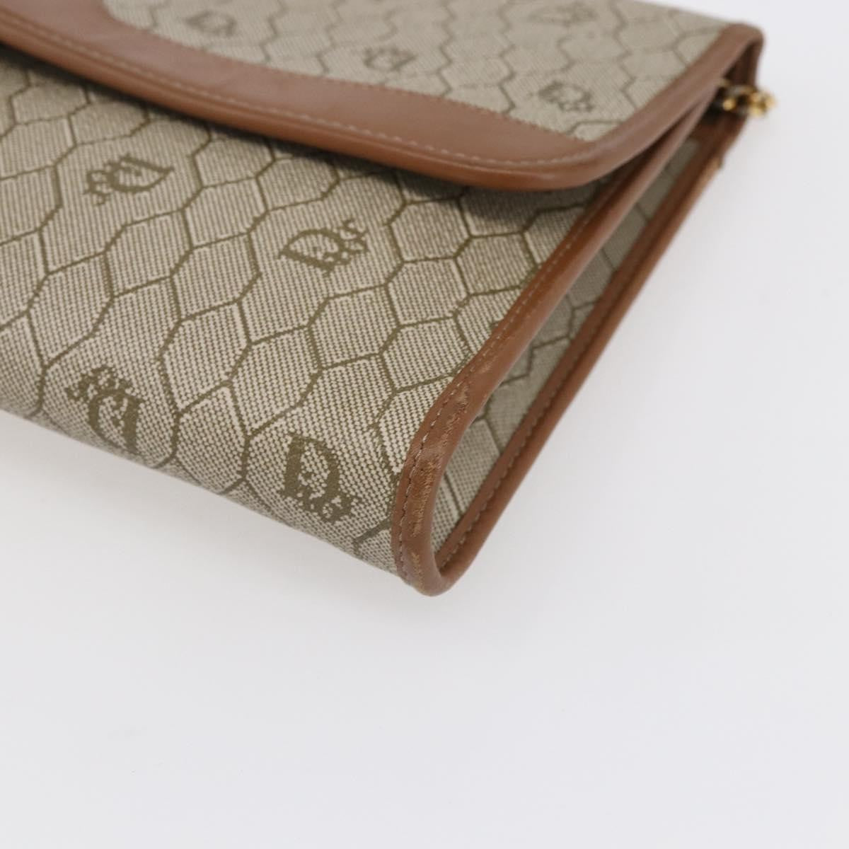 Christian Dior Vintage Honeycomb chain Canvas, BEIGE, CANVAS, Shoulder bag