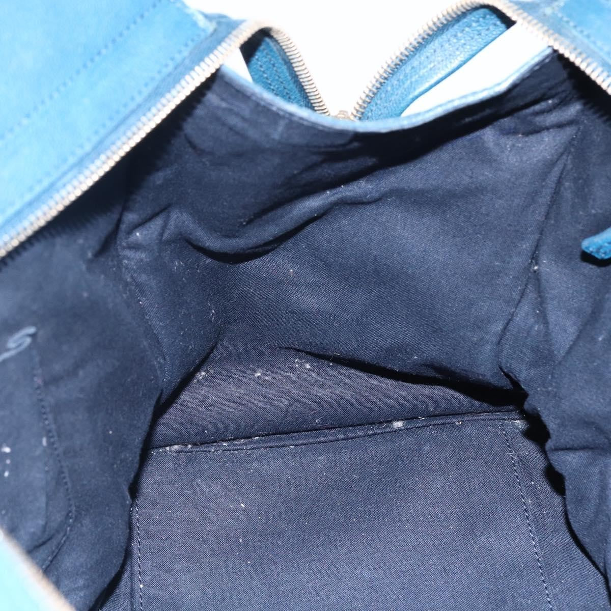 Saint Laurent Chyc Cabas Tote Leather, BLUE, LEATHER, Tote bag