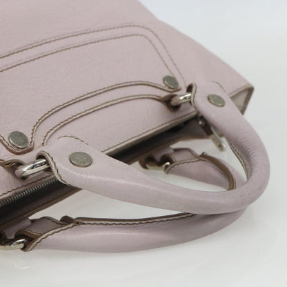 Celine Boogie Satchel Leather, PINK, LEATHER, Handbag