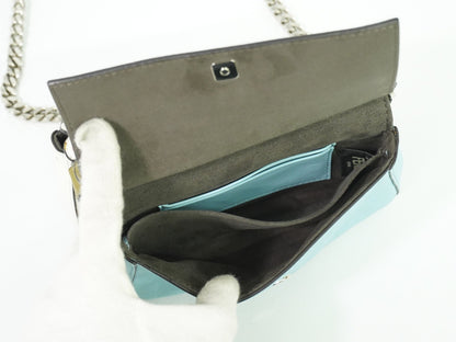 Fendi Double Baguette Embroidered Studded Leather, WHITE, LEATHER, Shoulder bag