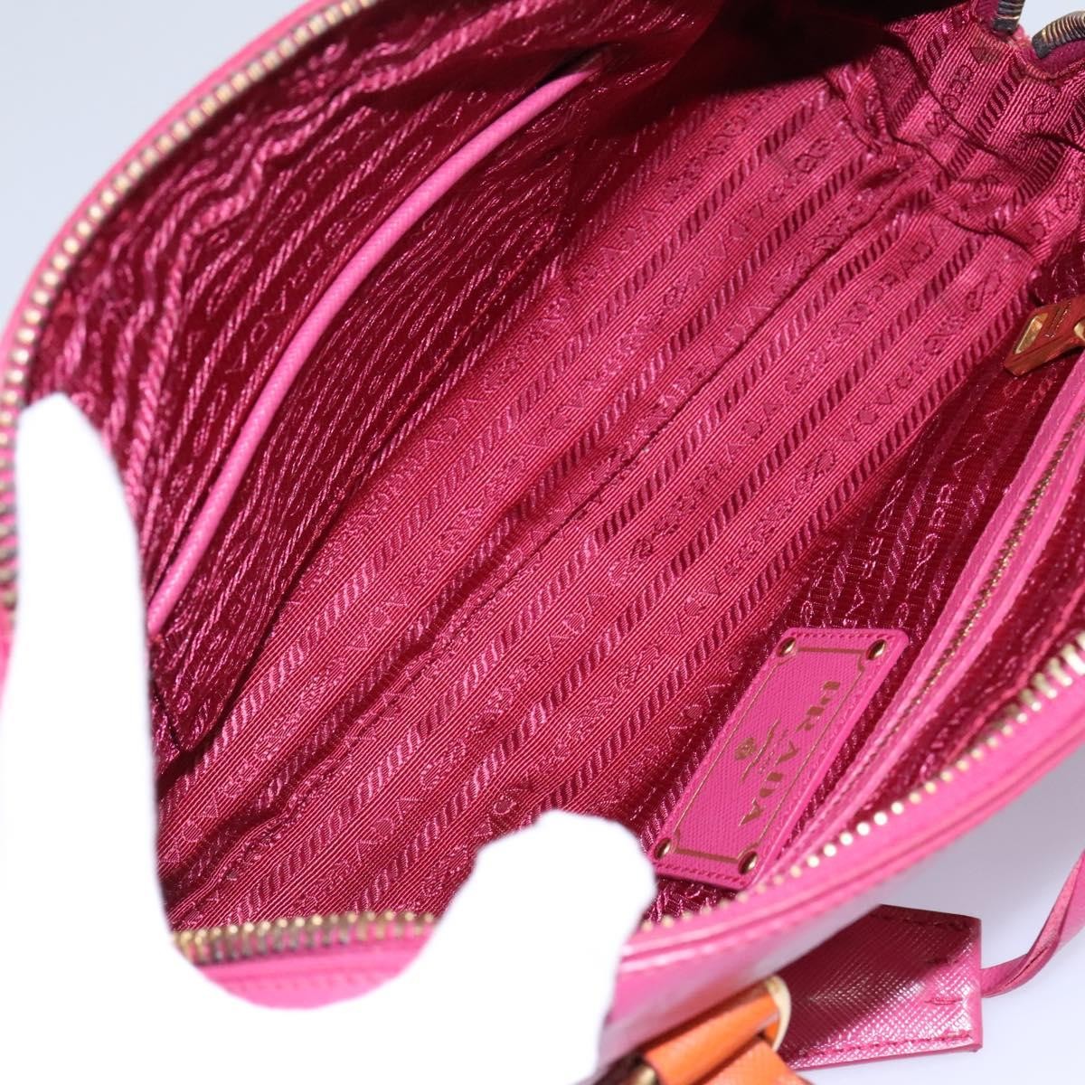 Prada Vintage Bauletto Bag Leather, PINK, LEATHER, Handbag