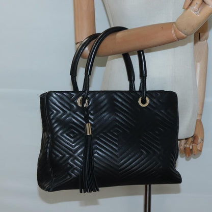 Bally Vintage Handbag Quilted Leather, BLACK, LEATHER, Handbag