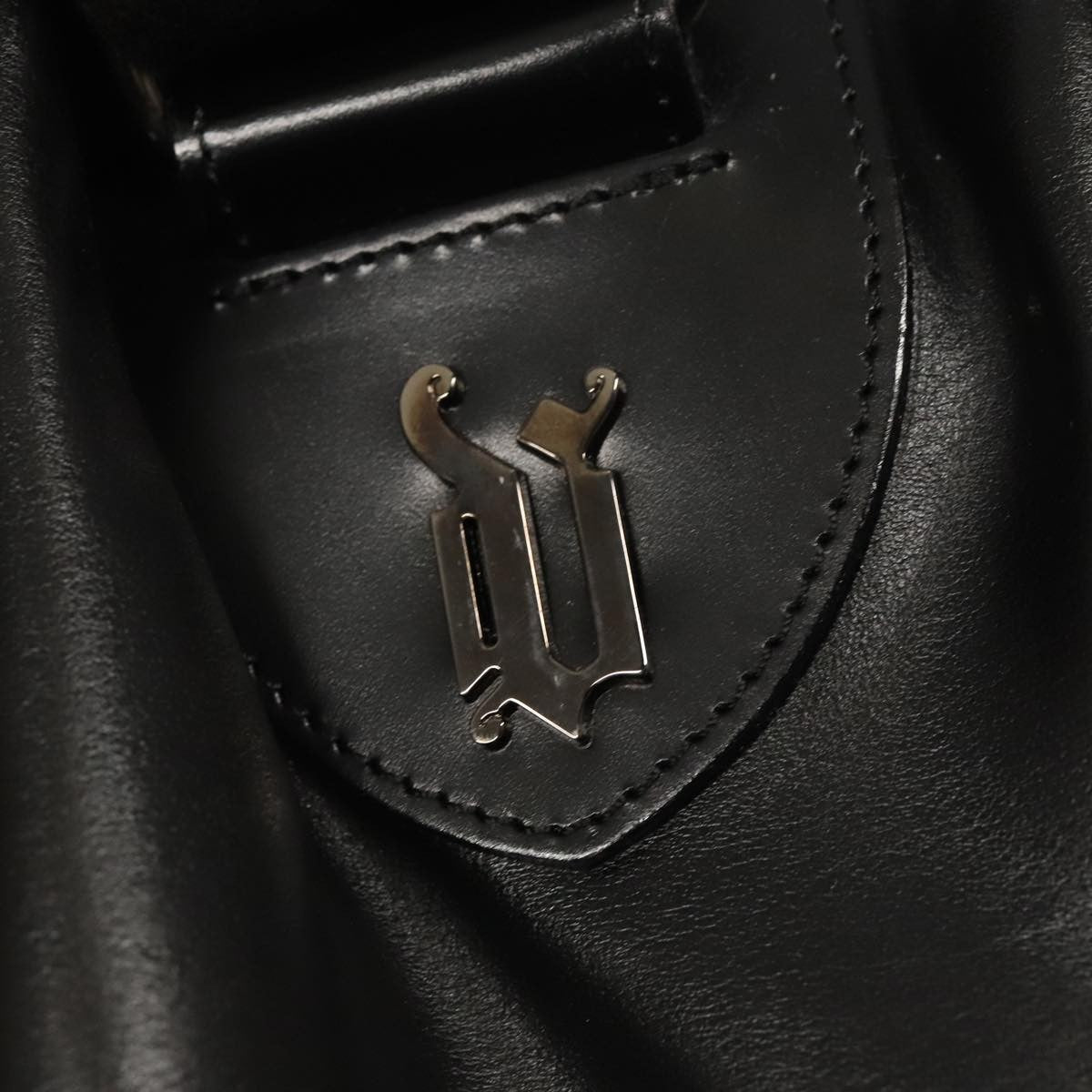 Versace Messenger Bag Leather, BLACK, LEATHER, Shoulder bag