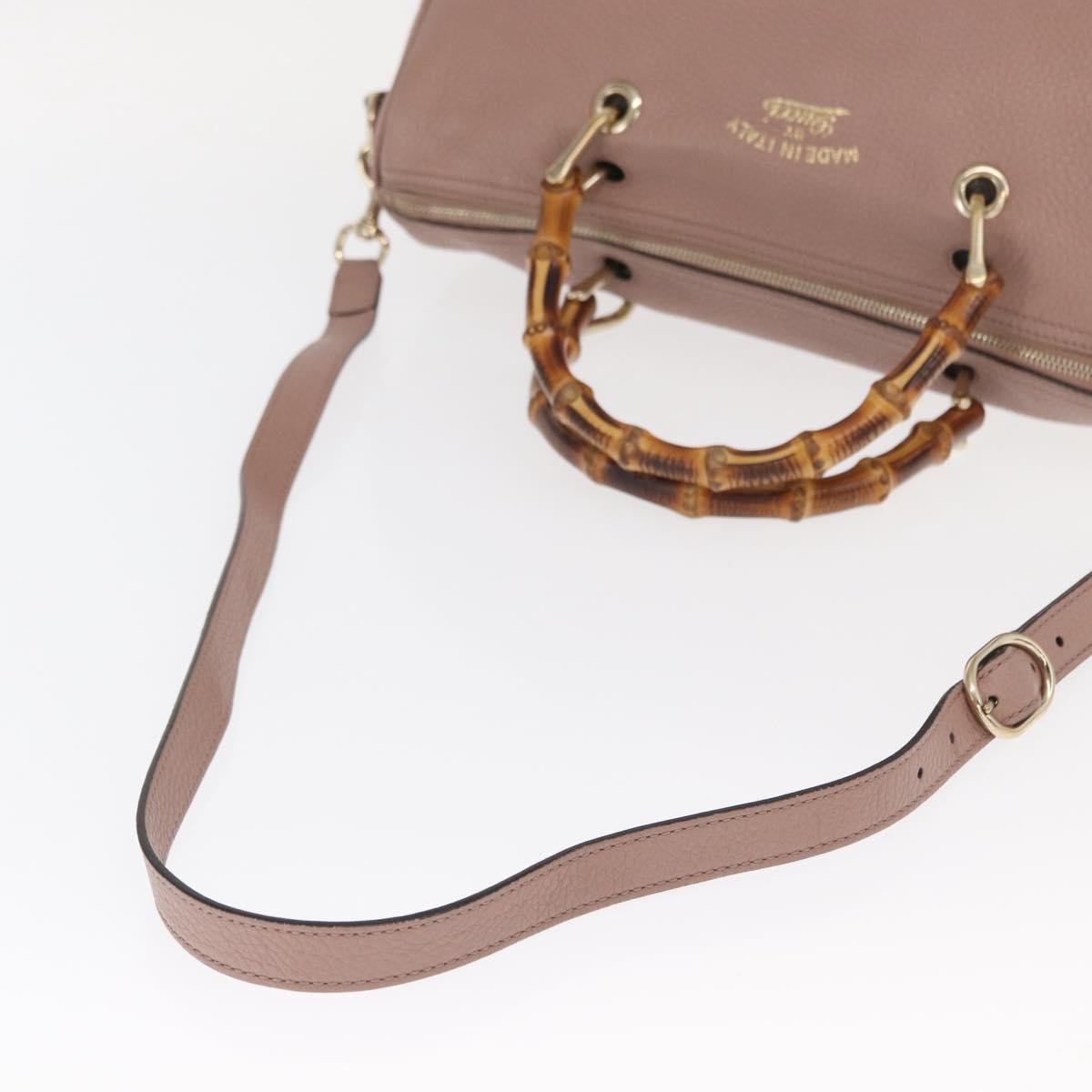 Gucci Bamboo Shopper Tote Leather, PINK, LEATHER, Handbag