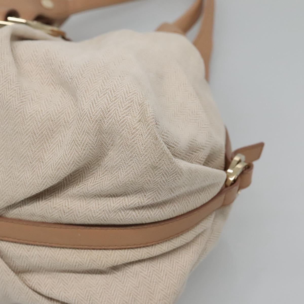 Bvlgari Chandra Hobo Canvas and Leather, BEIGE, CANVAS, Shoulder bag