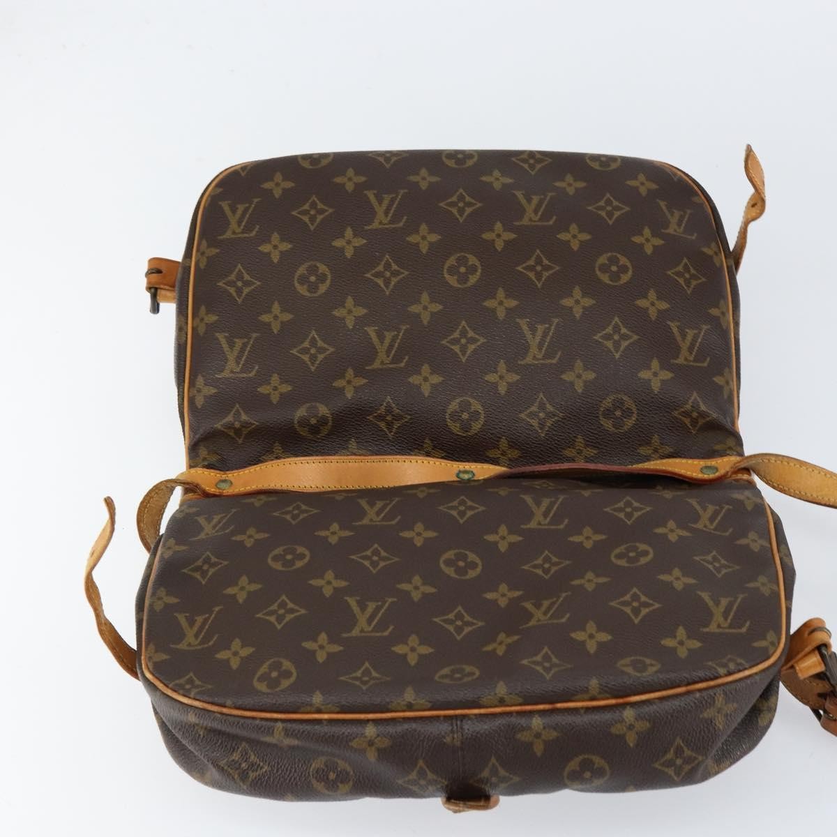 Louis Vuitton Saumur Handbag Monogram Canvas, BROWN, CANVAS, Shoulder bag
