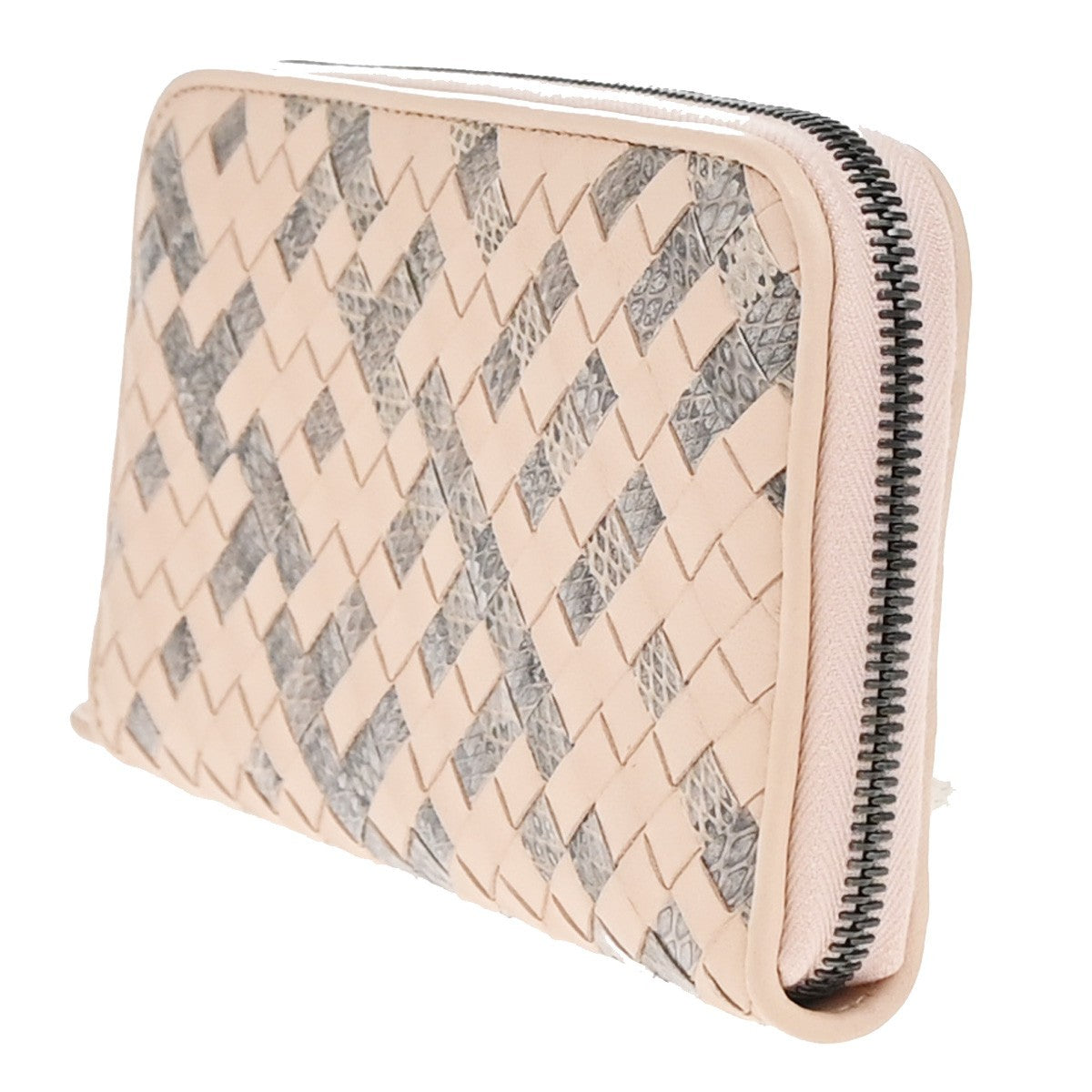 Bottega Veneta Intrecciato Long Zip  Wallet Leather, PINK, LEATHER, Wallets