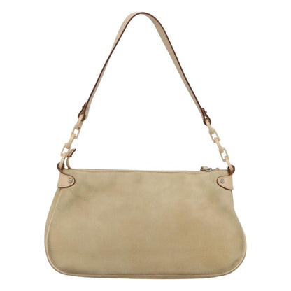 Salvatore Ferragamo Gancini Shoulder Bag Suede, BEIGE, SUEDE, Shoulder bag