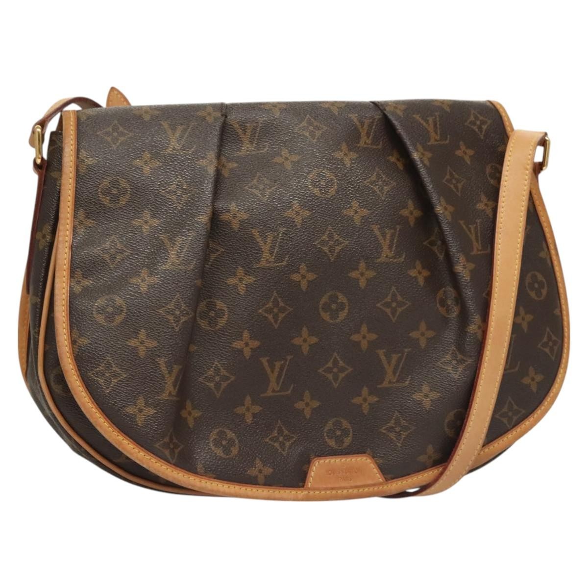 Louis Vuitton Menilmontant Handbag Monogram Canvas, BROWN, CANVAS, Shoulder bag