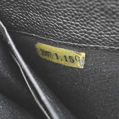 Chanel CC Logo Zipper Long Bifold Leather, BLACK, CALFSKIN, Wallets