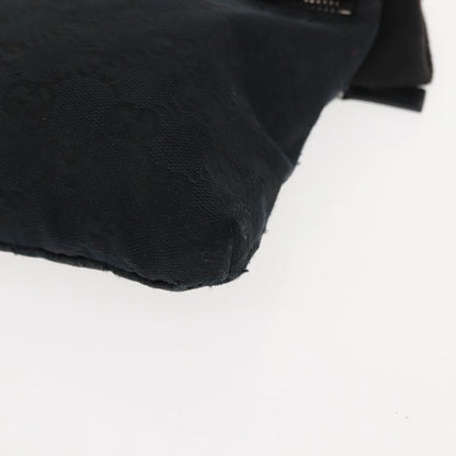 Gucci Vintage Double Belt Bag GG Canvas with Leather, BLACK, CANVAS, Shoulder bag