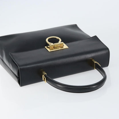 Salvatore Ferragamo Convertible Top Handle Bag Leather, BLACK, LEATHER, Handbag