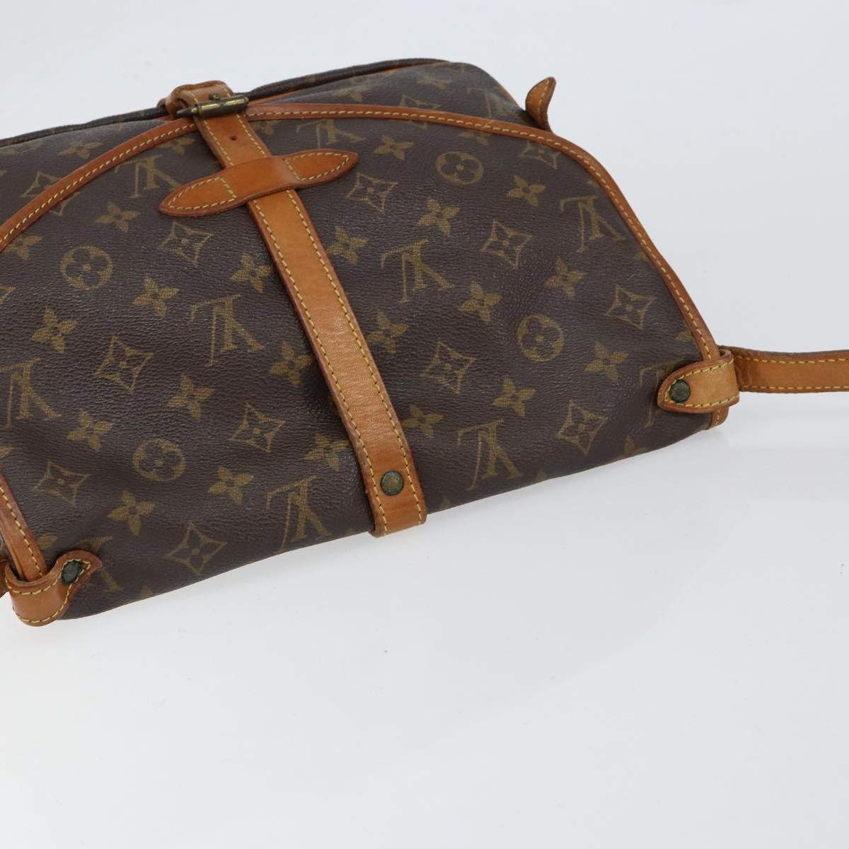 Louis Vuitton Saumur Handbag Monogram Canvas, BROWN, CANVAS, Shoulder bag