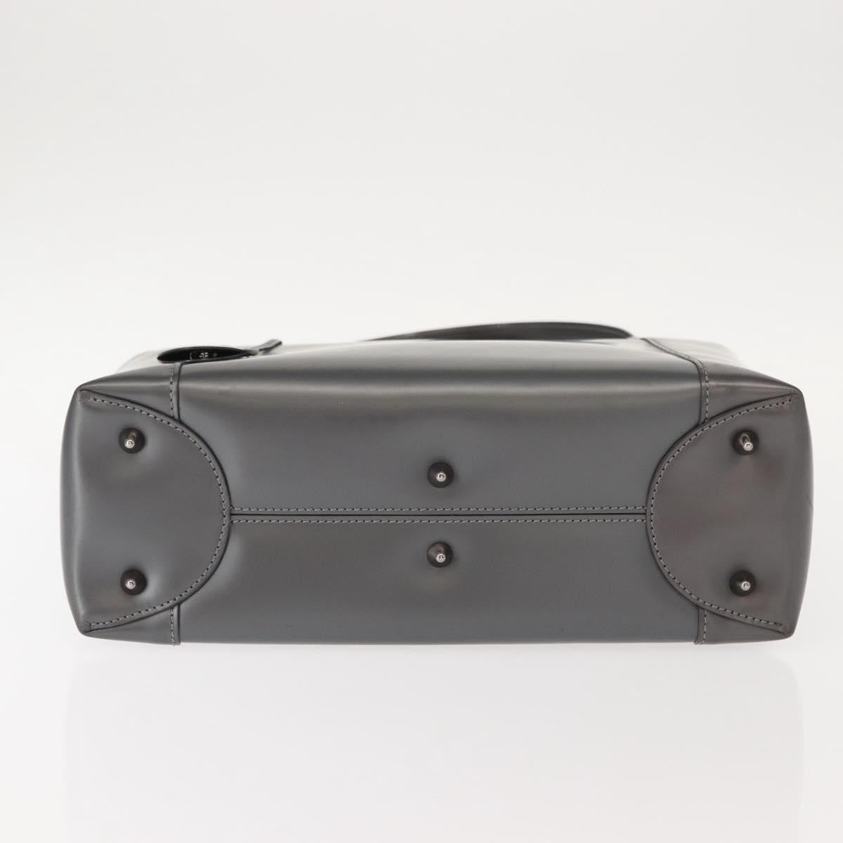 Christian Dior Vintage Handbag Leather, GRAY, LEATHER, Handbag