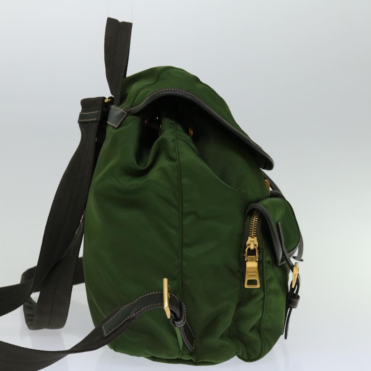 Prada Double Front Pocket Backpack Tessuto, KHAKI, NYLON, Backpack