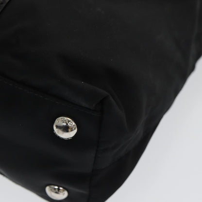 Prada Convertible Zip Tote Tessuto with Leather, BLACK, NYLON, Tote bag