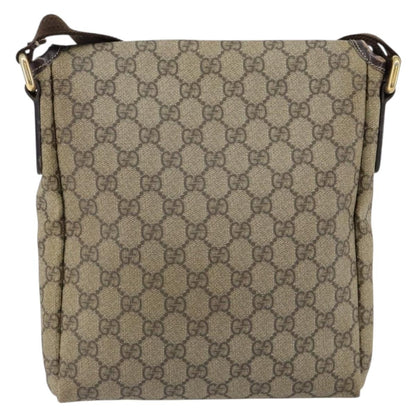 Gucci Flap Messenger GG Coated Canvas, BEIGE, PVC, Shoulder bag