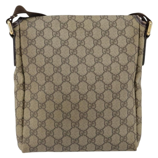 Gucci Flap Messenger GG Coated Canvas, BEIGE, PVC, Shoulder bag