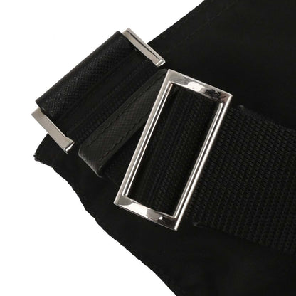 Prada Front Pocket Messenger Bag Tessuto, BLACK, NYLON, Shoulder bag