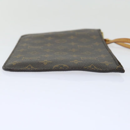 Louis Vuitton Neverfull Pochette Monogram Canvas, BROWN, CANVAS, Clutche & pouche