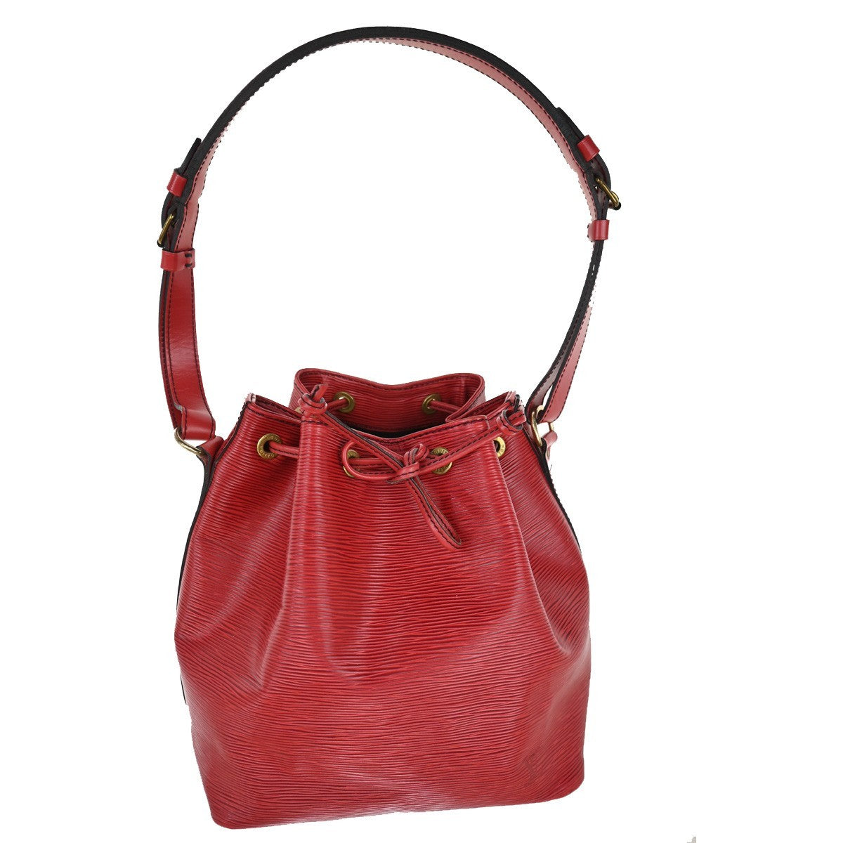 Louis Vuitton Petit Noe Handbag Epi Leather, RED, LEATHER, Shoulder bag