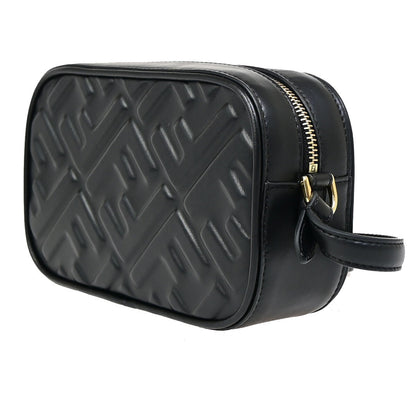 Fendi Camera Bag Zucca Embossed Leather, Black, Leather, Handbag