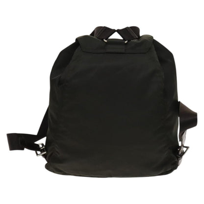 Prada Front Pocket Buckle Backpack Nylon, Khaki, Nylon, Backpack