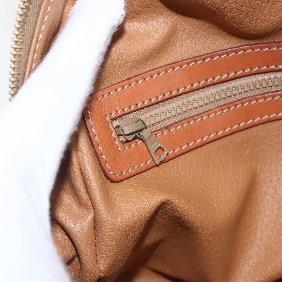 Celine Vintage Macadam Handbag Canvas and Leather, BROWN, CANVAS, Handbag