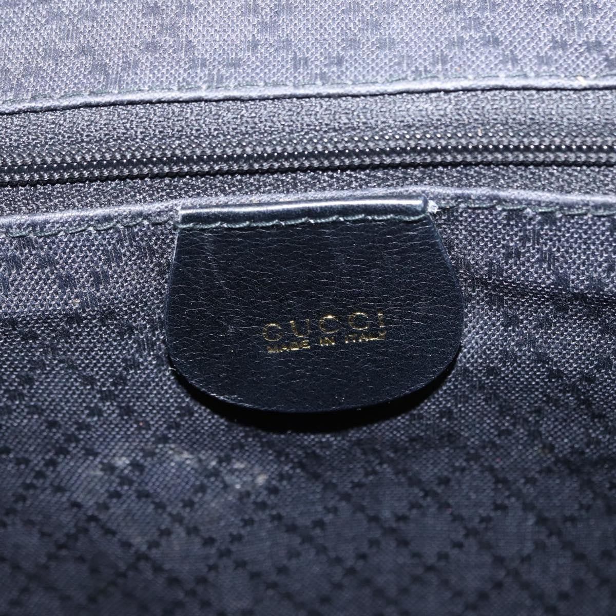 Gucci Vintage Bamboo Backpack Leather, BLACK, LEATHER, Backpack