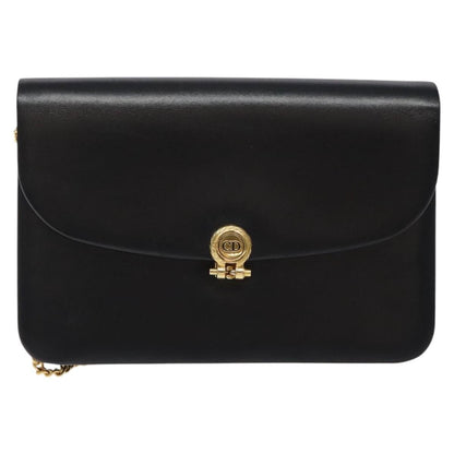 Christian Dior Flap chain Shoulder bag Leather, BLACK, LEATHER, Shoulder bag