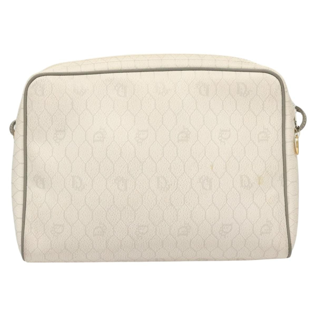 Christian Dior Vintage Honeycomb Shoulder Bag Canvas, WHITE, CANVAS, Shoulder bag