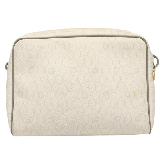 Christian Dior Vintage Honeycomb Shoulder Bag Canvas, WHITE, CANVAS, Shoulder bag