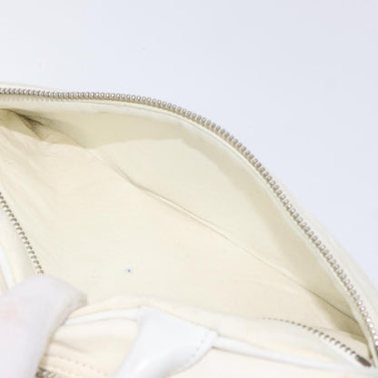 Chanel Vintage Logo Bowler Bag Quilted Canvas, WHITE, CANVAS, Handbag