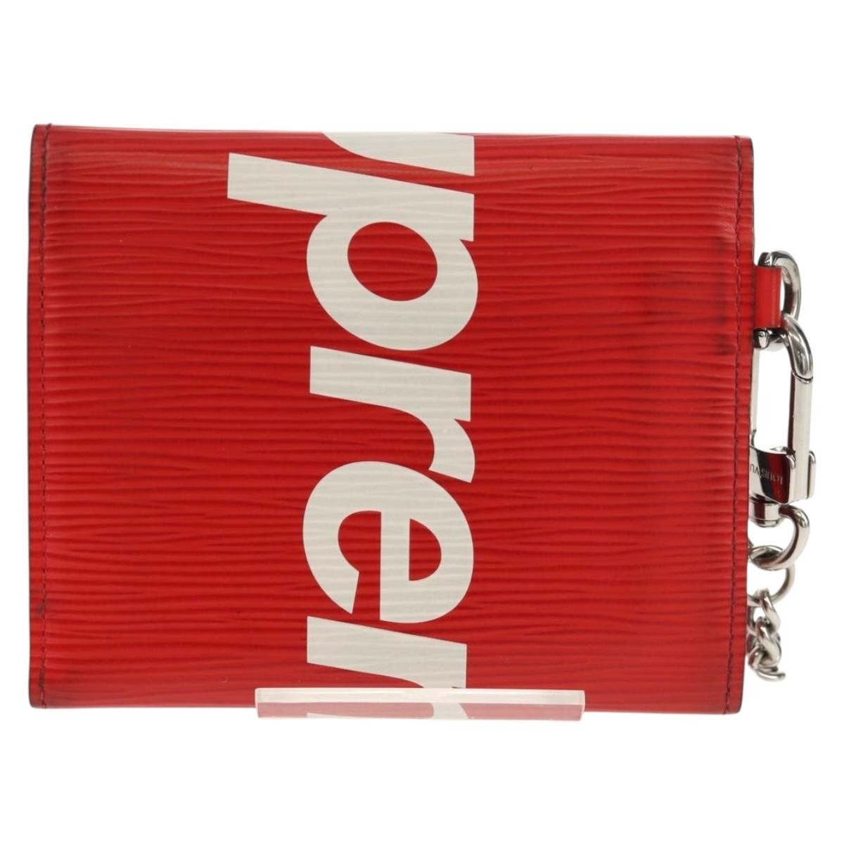 Louis Vuitton Chain Wallet Limited Edition Supreme Epi Leather, RED, LEATHER, Wallets