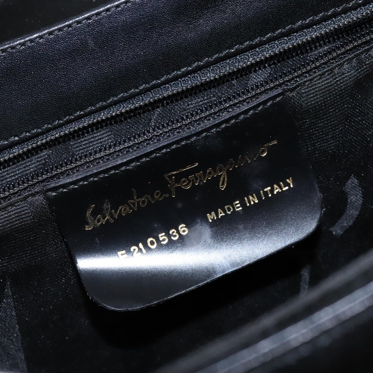 Salvatore Ferragamo Gancini Convertible Top Handle Bag Leather, BLACK, LEATHER, Handbag