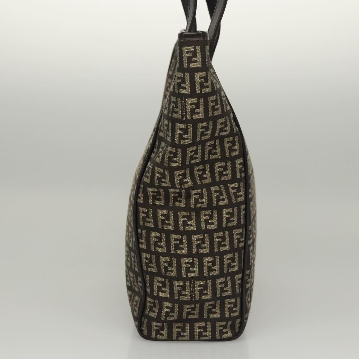 Fendi Vintage Flip Lock Tote Zucchino Canvas, BROWN, CANVAS, Tote bag