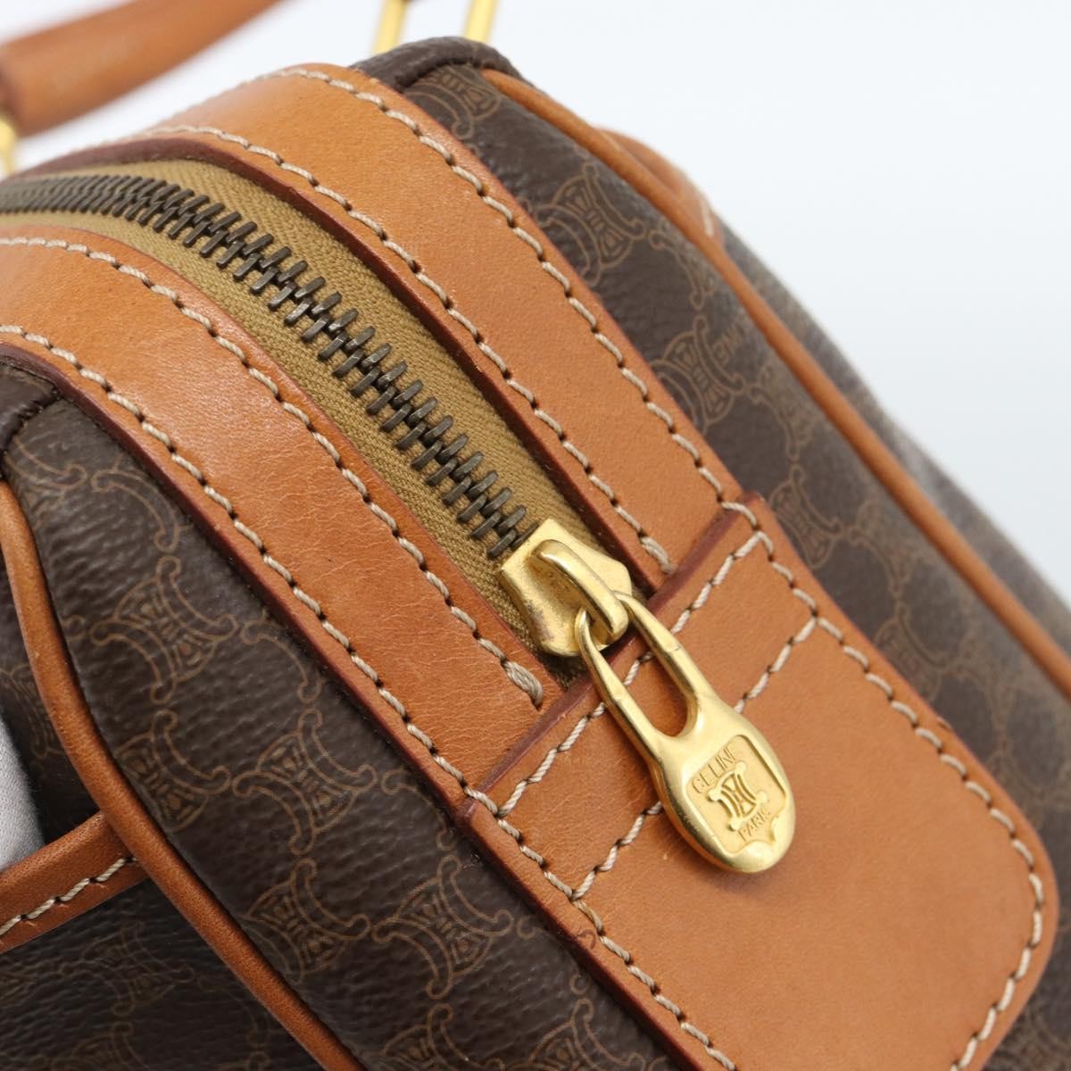 Celine Vintage Macadam Boston bag Canvas, Brown, Canvas, Handbag
