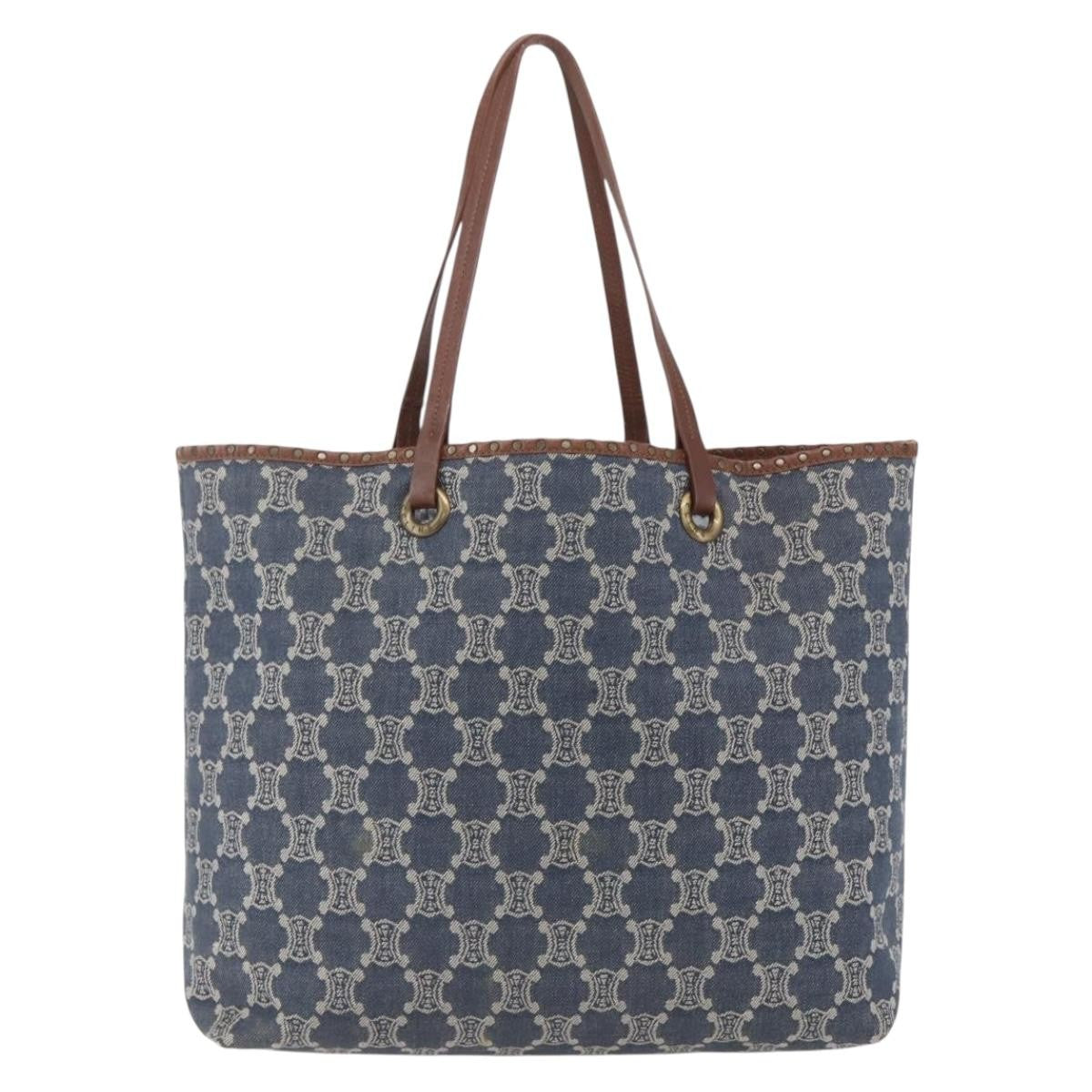 Celine Vintage Macadam Tote bag Canvas, BLUE, CANVAS, Tote bag