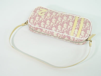 Christian Dior Vintage Trotter Baguette Shoulder Bag Diorissimo Canvas, PINK, CANVAS, Clutche & pouche