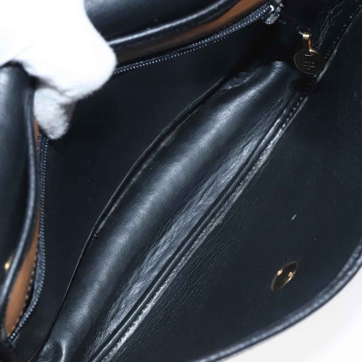 Christian Dior Vintage CD Flap Shoulder Bag Leather, BLACK, LEATHER, Shoulder bag