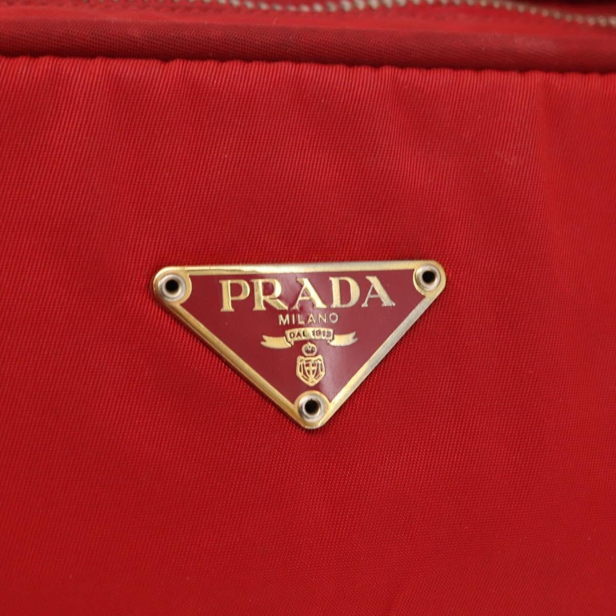 Prada Zip Around Tote Tessuto, RED, NYLON, Handbag
