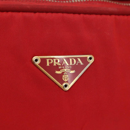 Prada Zip Around Tote Tessuto, RED, NYLON, Handbag