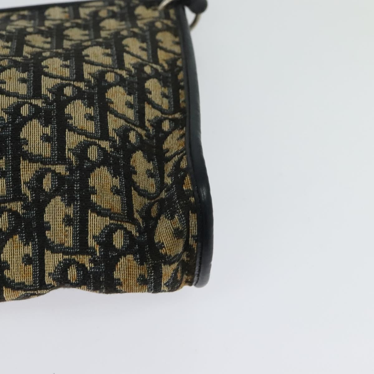 Christian Dior Vintage Trotter Shoulder Bag Canvas, NAVY, CANVAS, Shoulder bag