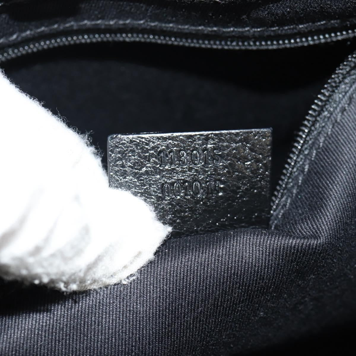 Gucci Vintage Ring Tote GG Canvas with Leather, BLACK, CANVAS, Handbag