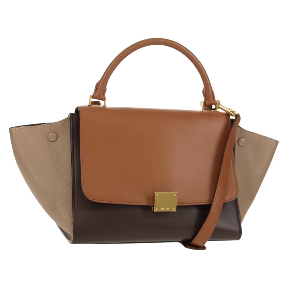 Celine Tricolor Trapeze Bag Leather, MULTICOLOUR, LEATHER, Handbag